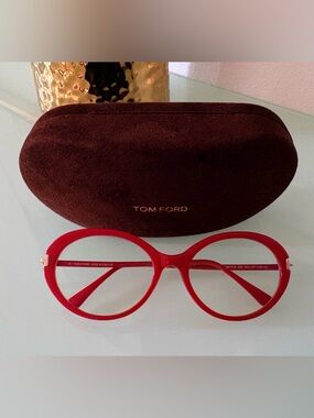 Tom Ford Red Round Women's Eyeglasses